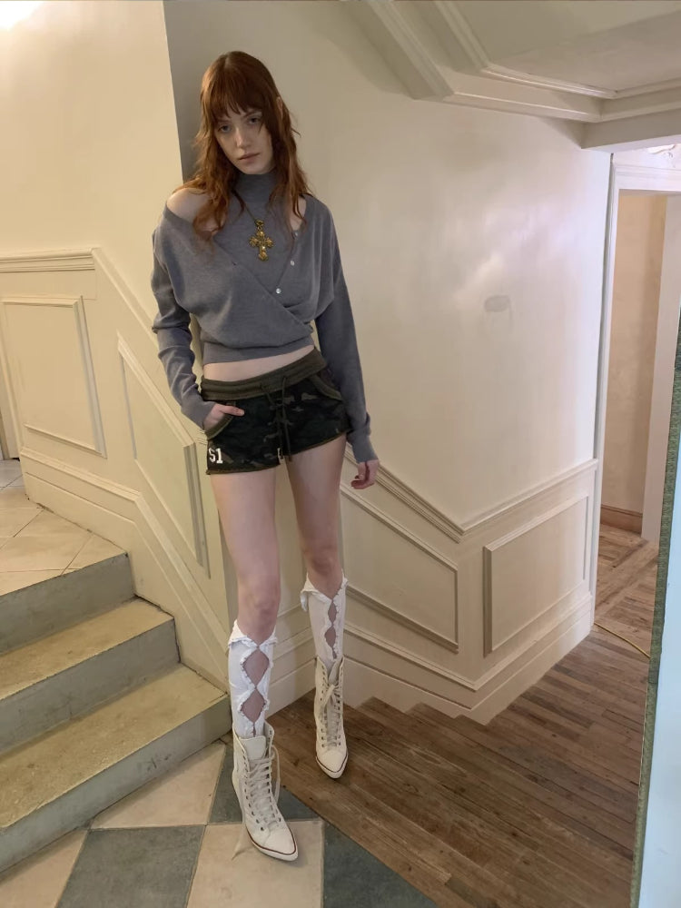 Acetate Cashmere Layered Cardigan