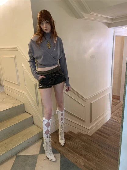 Acetate Cashmere Layered Cardigan