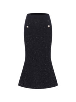 V-Neck Waist-Cinching Mermaid Cardigan & Skirt Set