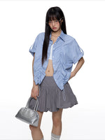 Stripe Drawstring Shirt