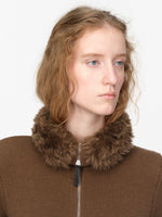 Vintage Wool Fur Collar Cardigan