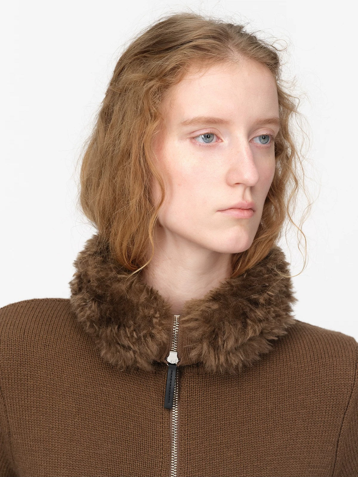 Vintage Wool Fur Collar Cardigan