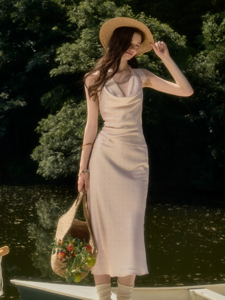 Polka Dot Satin Dress