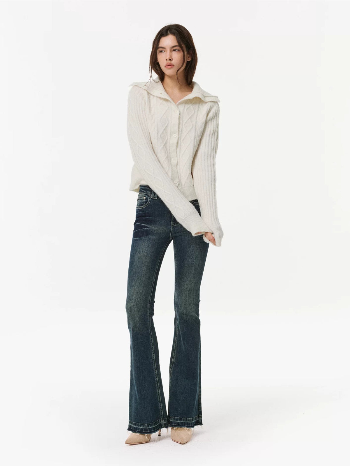 Frost Knit Cable Cardigan Sweater
