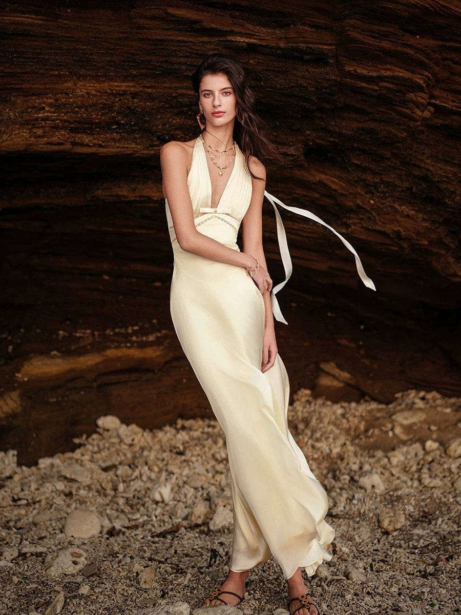 Verdant Halter Maxi Dress