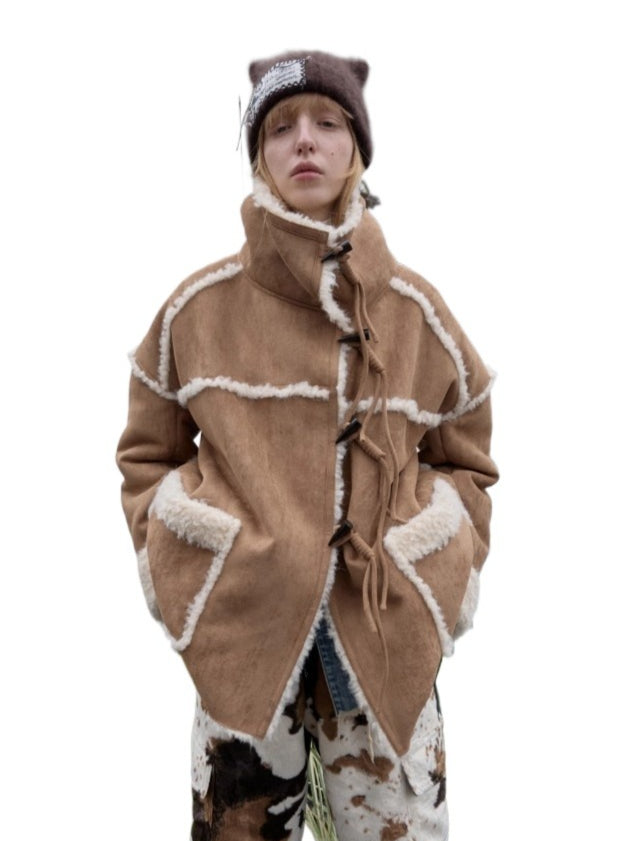 Reversible Shearling Toggle Jacket