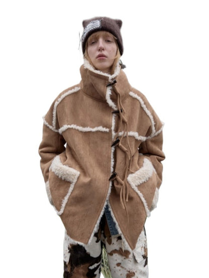 Reversible Shearling Toggle Jacket