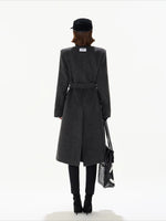 Gray Double Breasted Wool Coat
