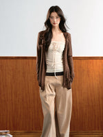 Tie Bust Cardigan Set