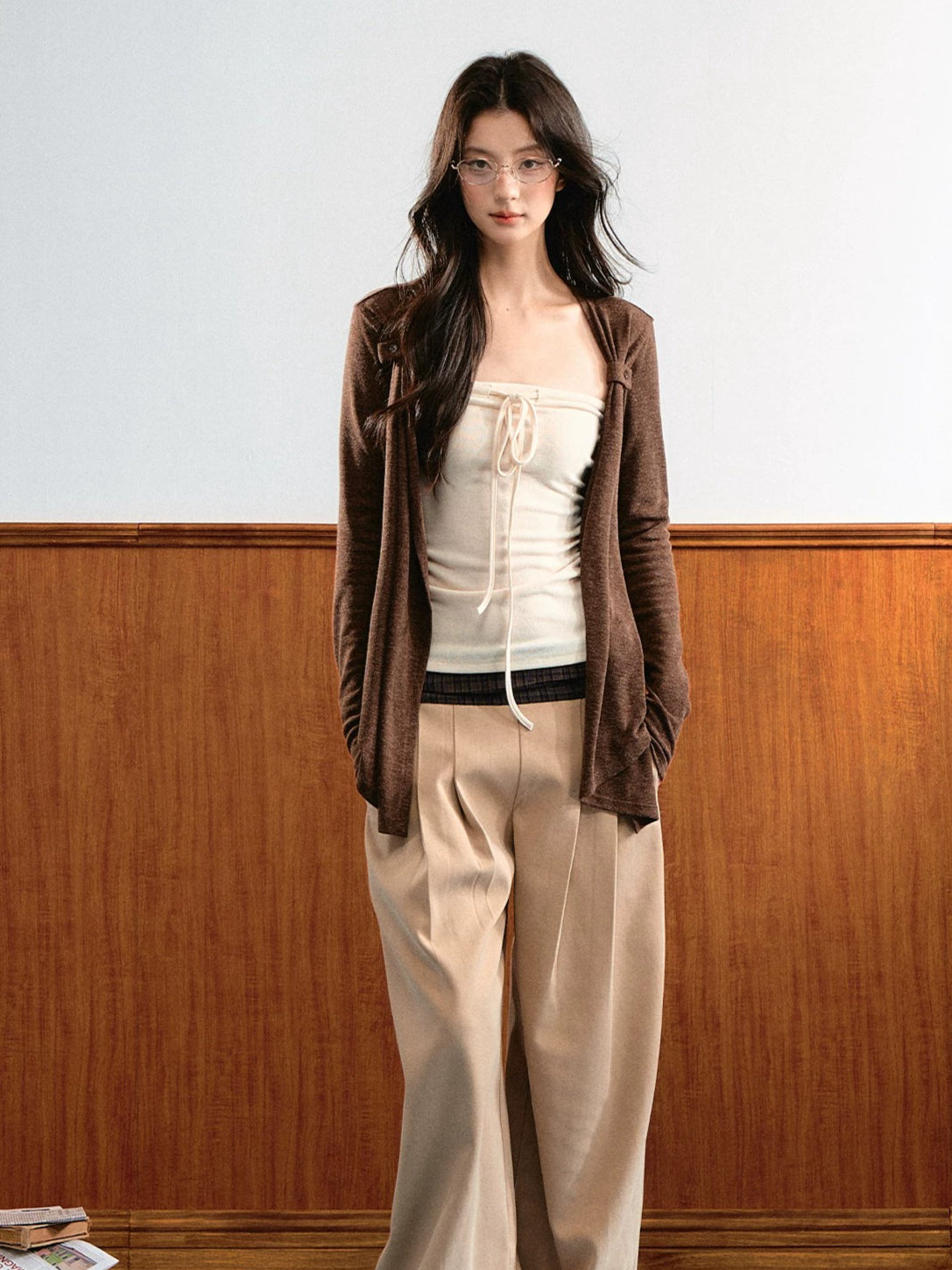 Tie Bust Cardigan Set