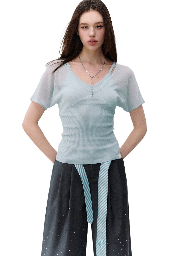 X-Line Layered V-Neck T-shirt