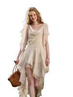 Asymmetric Chiffon Lace Dress