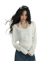 Polka Dot Layered Contrast Tee Set