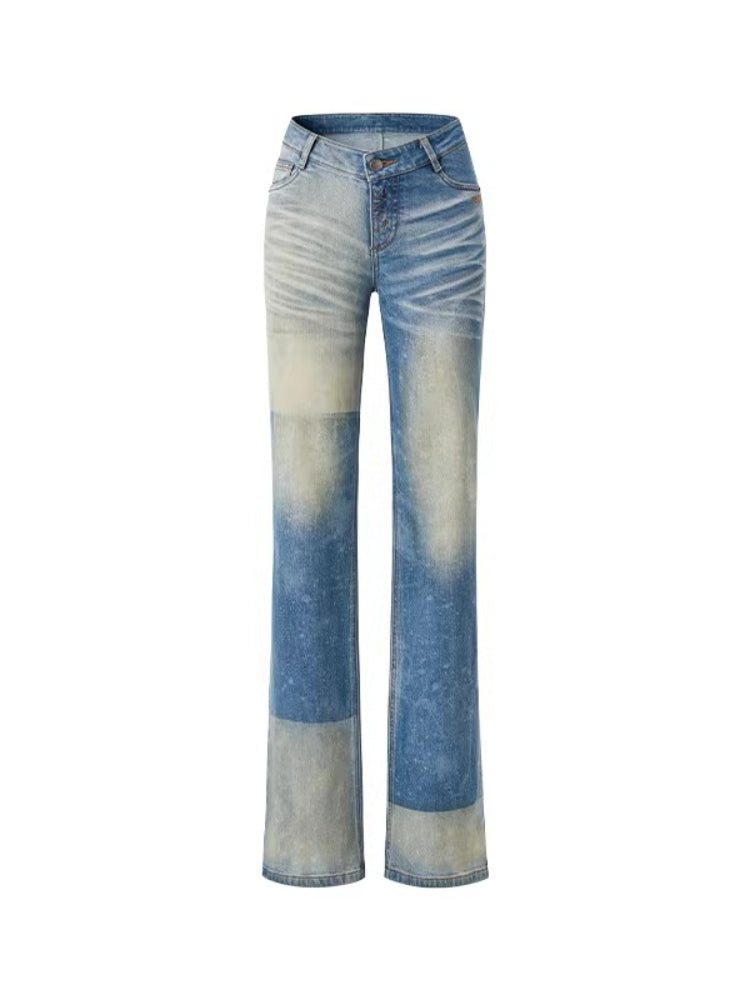 Equestrian Colorblock Straight Jeans