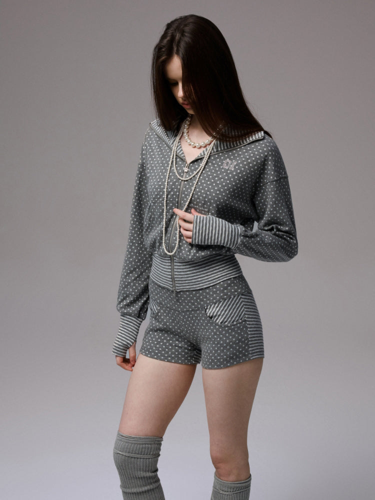 Polka Dot Stripe Jumpsuit Set