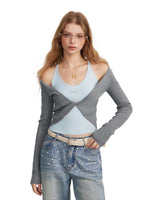 Contrast Layered Knit Top