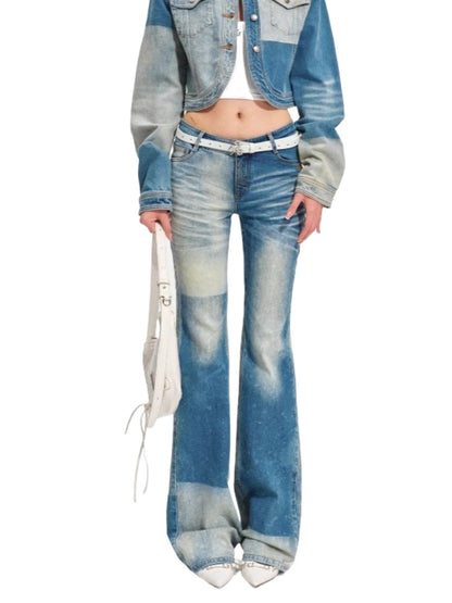 Equestrian Colorblock Straight Jeans