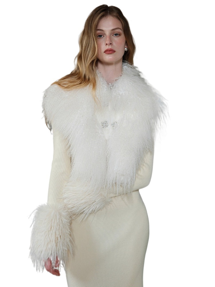 Vela Reversible Faux Fur Wool Blend Jacket