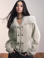 Fur Collar Oversized Sleeve Sweater Coat