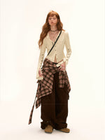 Fringed Corduroy Straight-Leg Pants