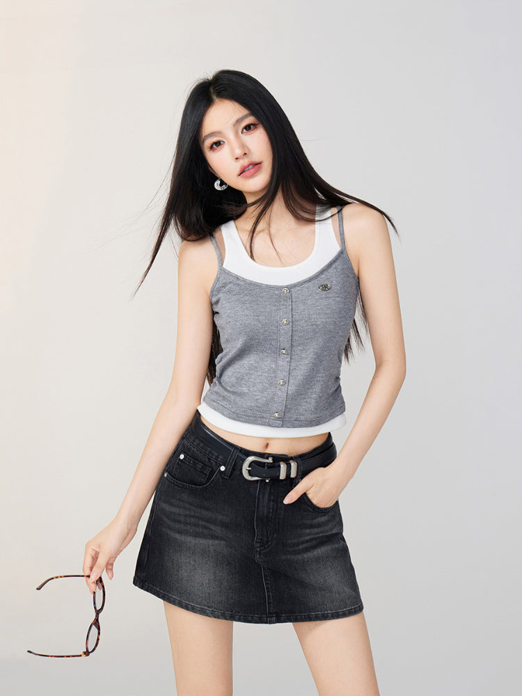 Two-Tone Knit Vest