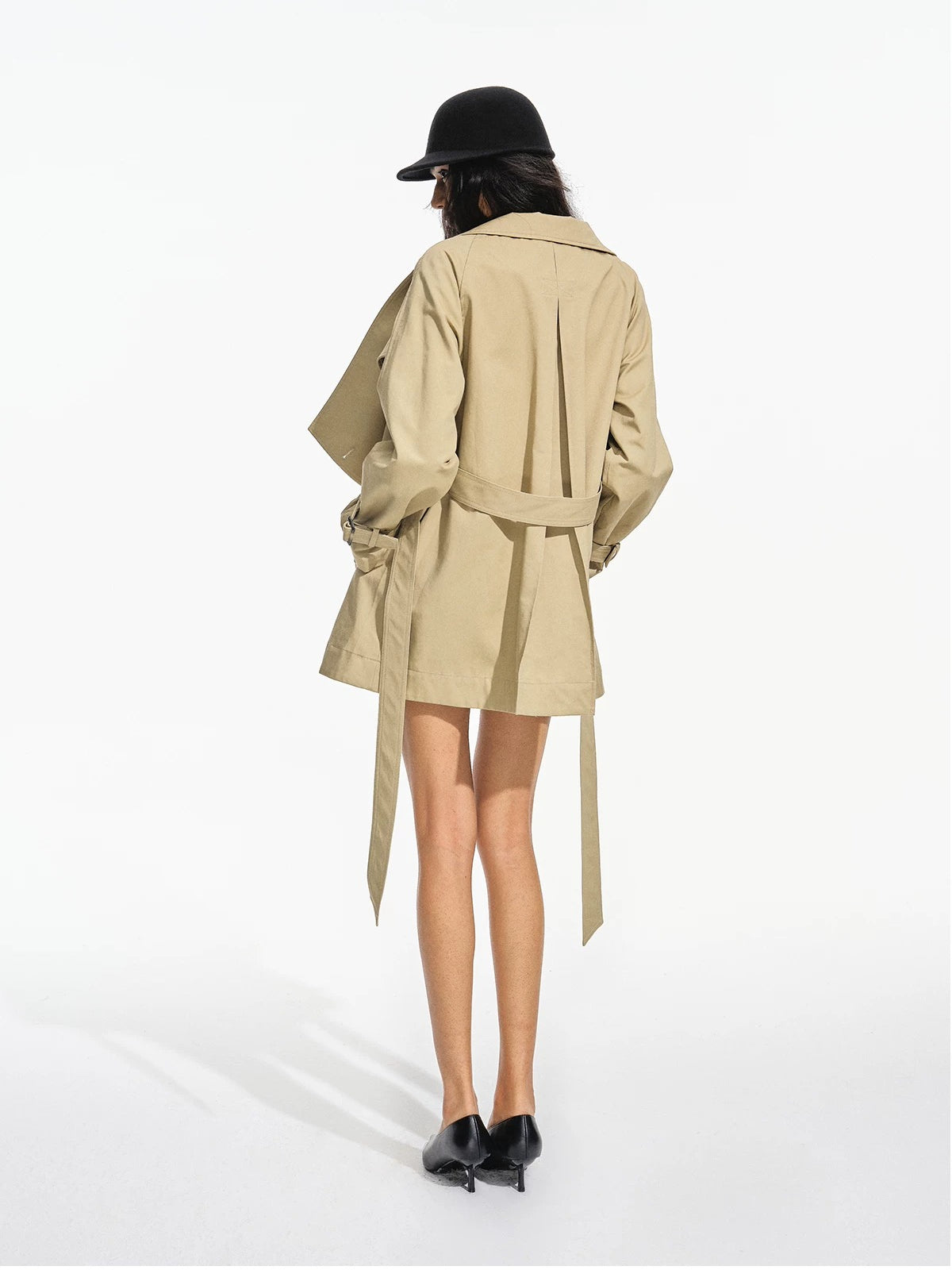 Vintage Lapel Belted Trench Coat