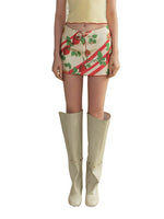 Printed Satin Mini Skirt