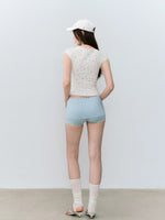 Mesh Panel V-Neck T-shirt