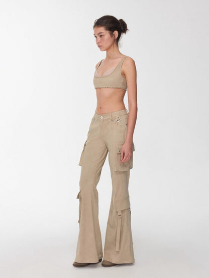 Suede Mesh Lace-Up Bralette