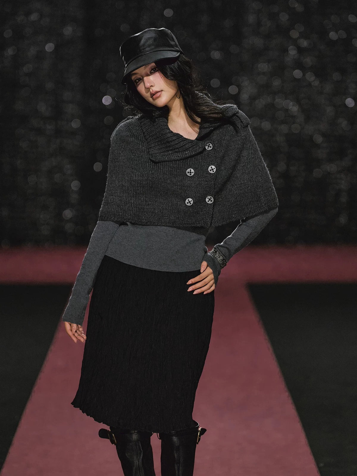 Vintage Cape Knit &amp; Shorts Set
