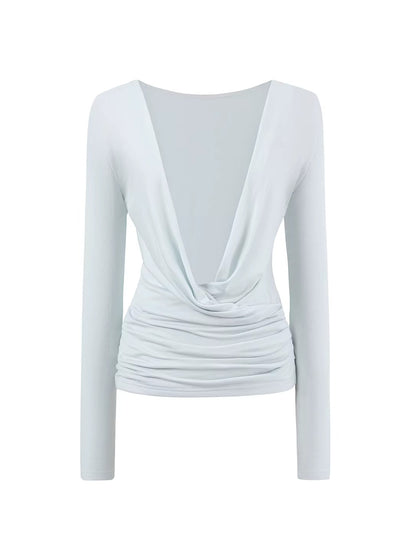 Striped Draped Neck 2-piece Set