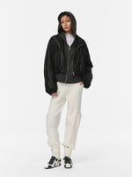 Nocturne Leather Knit Hoodie Coat