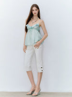 Ruffle Acetate Cami Top