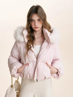 Fur Trim Hooded Down Jacket