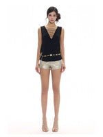 Deep V-neck Cutout Tank Top