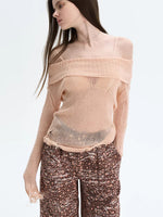 Pink Off-Shoulder Knit Top