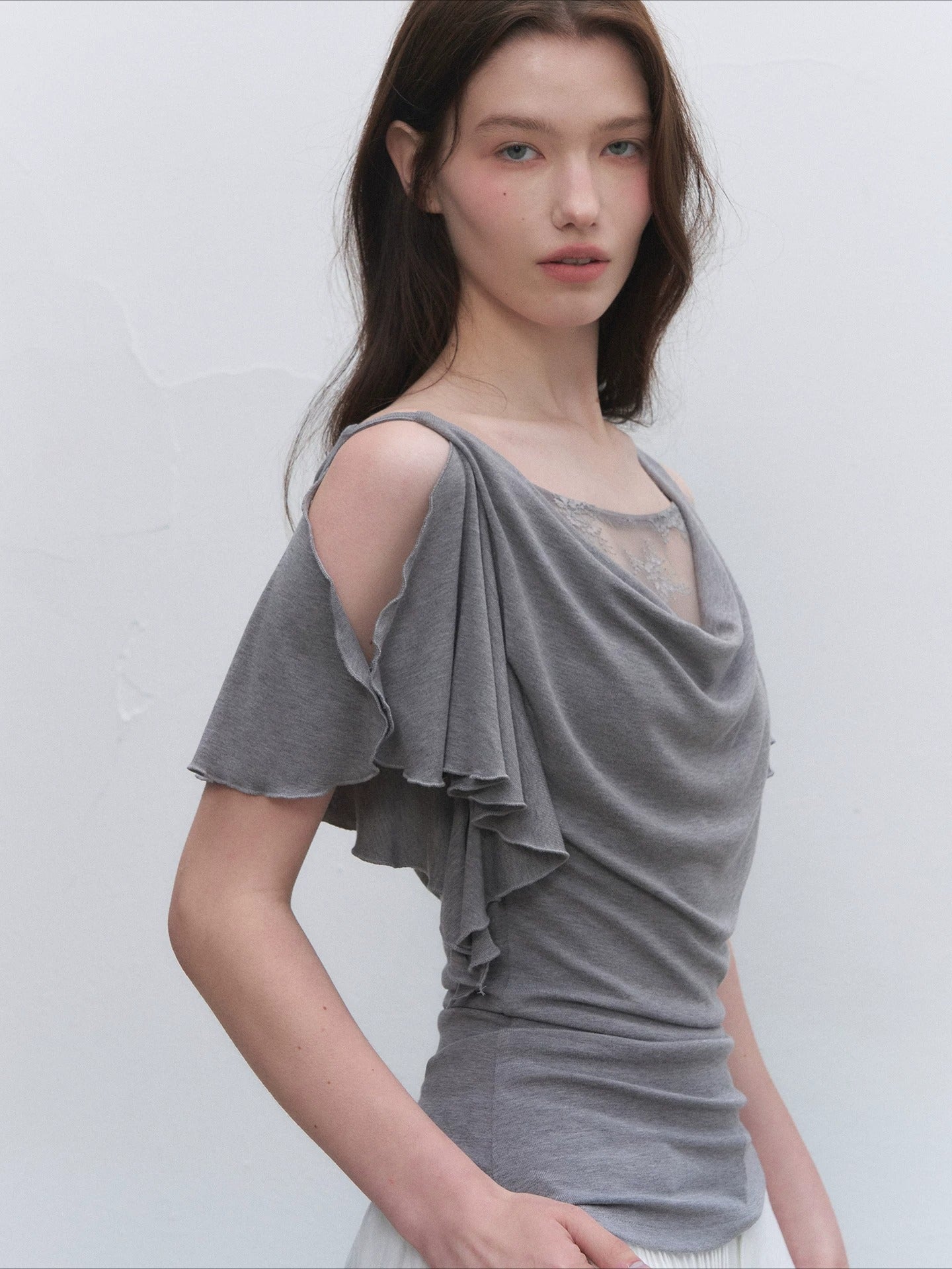 Layered Lace Cowl Top