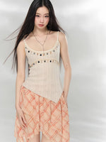 Beaded Knit Cardigan & Tank Top Set