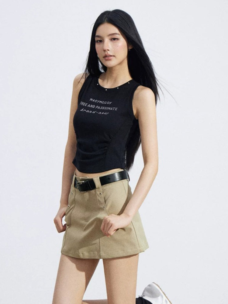 A-Line Cargo Mini Skirt