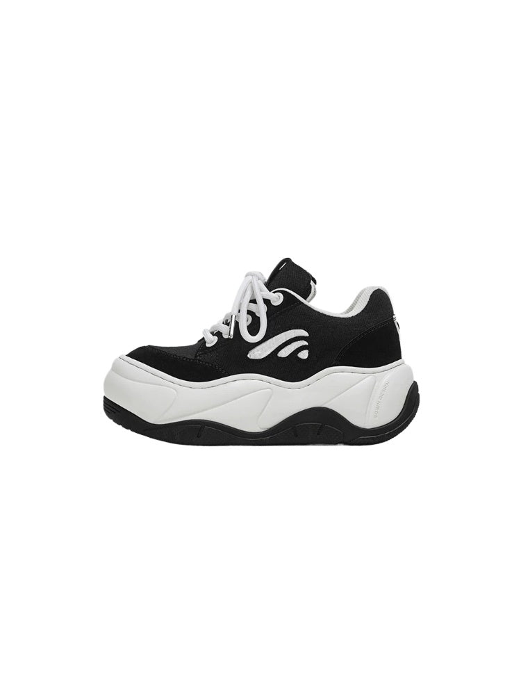 Black Wave Platform Sneakers