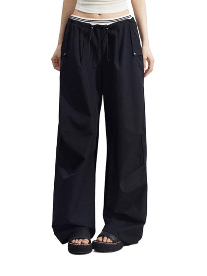Layered Contrast Cargo Pants