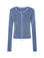 Batwing Knit Zip-Up Cardigan