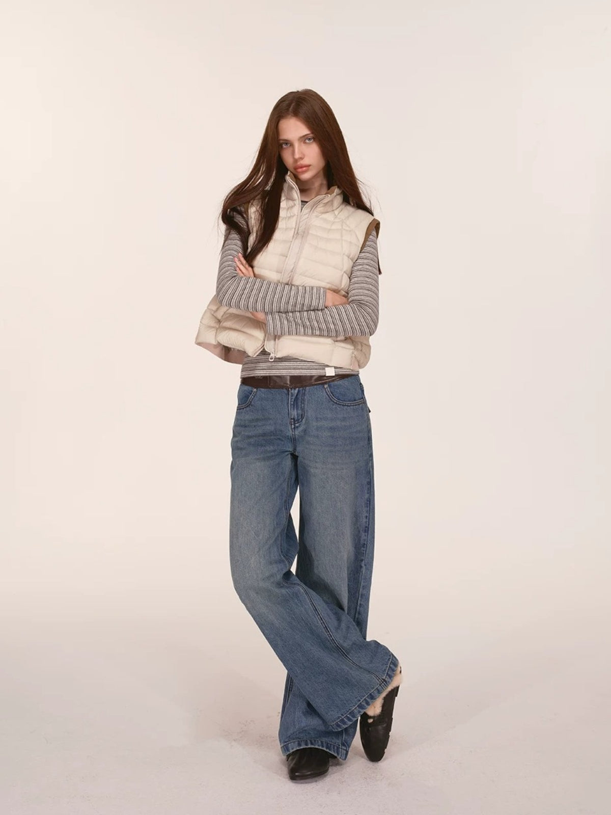Contrast Quilted Down Vest