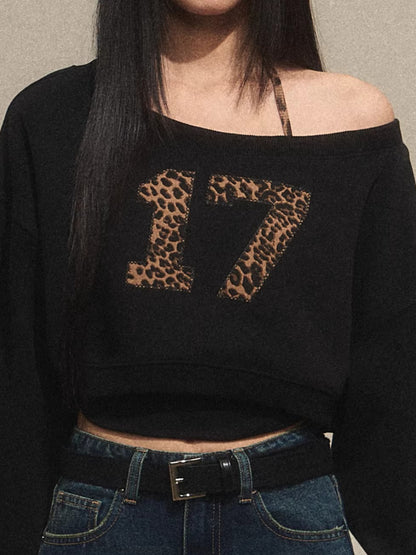 Leopard Strap Asymmetrical Two-Piece Top