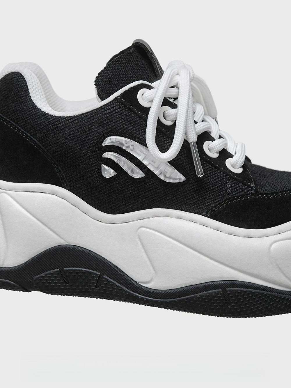 Black Wave Platform Sneakers