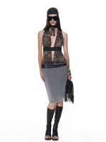 Sheer Organza Halter Top