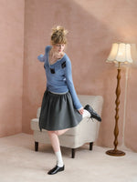 Diamond V-Neck Knit Sweater