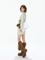 Wool Knit Cardigan & Skirt Set