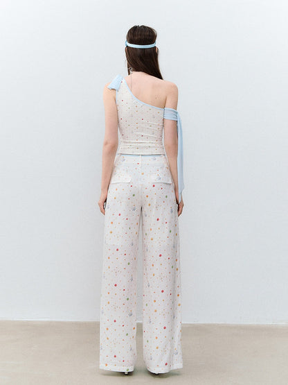 Printed Wide-Leg Pants