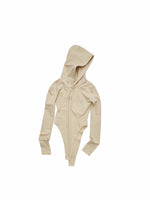 Letter Embroidery Hooded Bodysuit